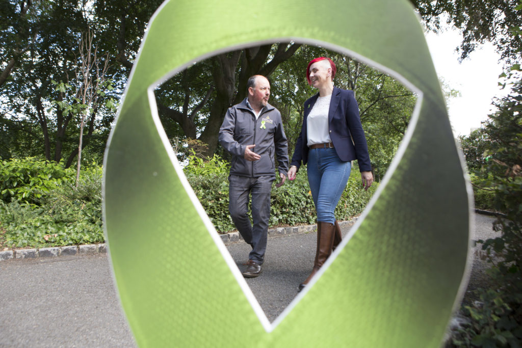 Pat Neville and Barbara Brennan promoting the Let's Walk and Talk mental health awareness campaign