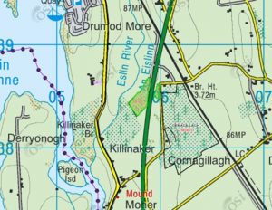 Map showing localtion of Cornagillagh and Derrycarne forests